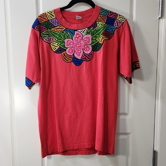 Luigi Beretta Tops - Vintage Luigi Baretta Red Mola Panel T-Shirt - XL